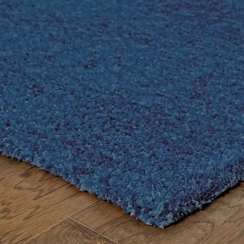 8' X 11' Deep Blue Shag Tufted Handmade Stain Resistant Area Rug