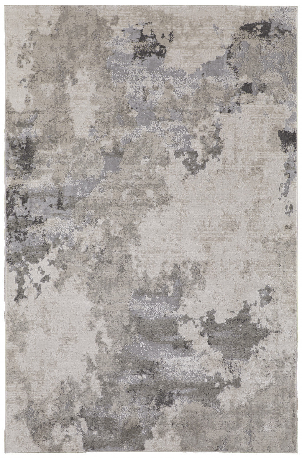 10' X 13' Ivory And Gray Abstract Stain Resistant Area Rug