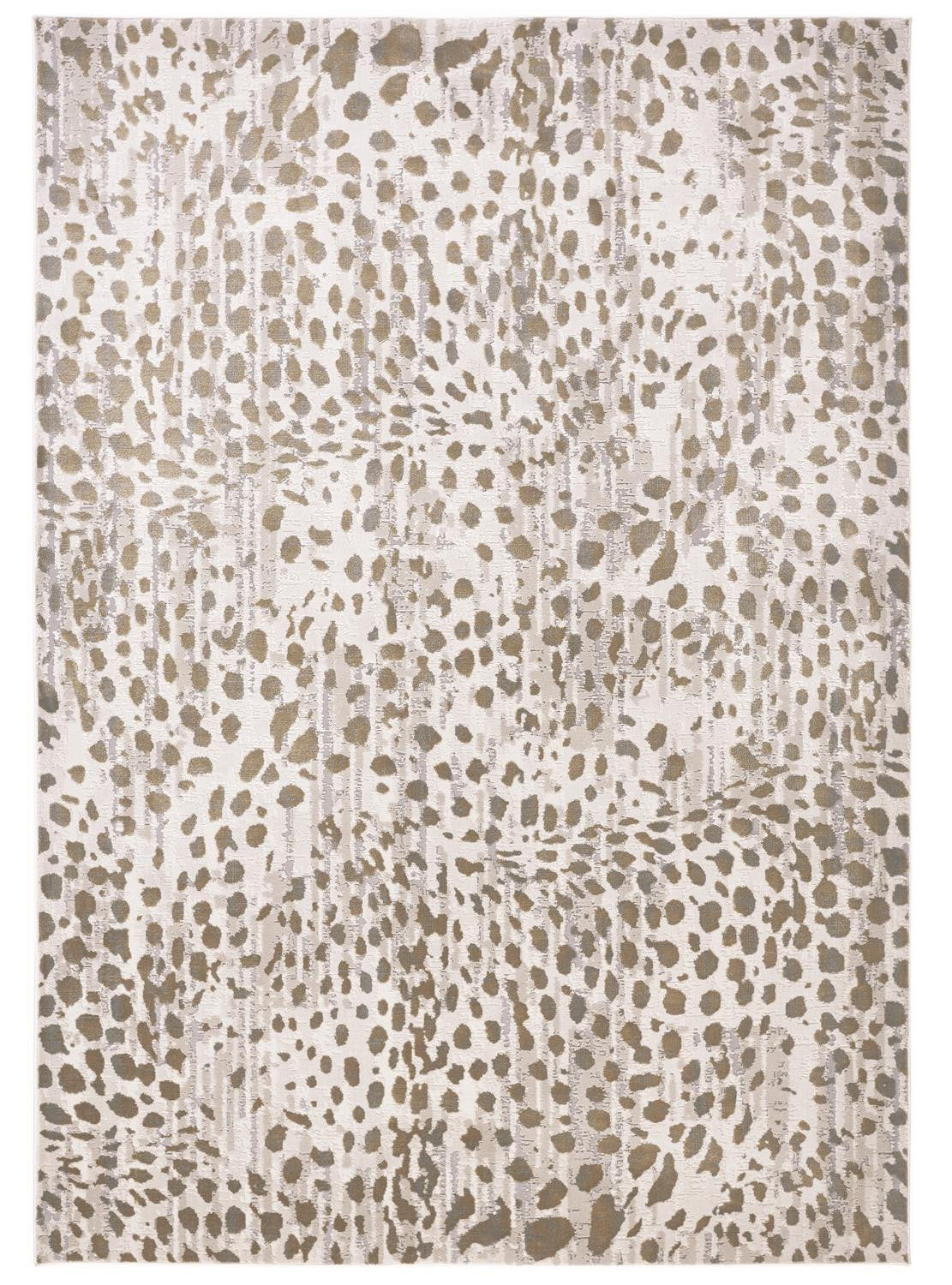 5' X 8' Brown And Ivory Abstract Stain Resistant Area Rug