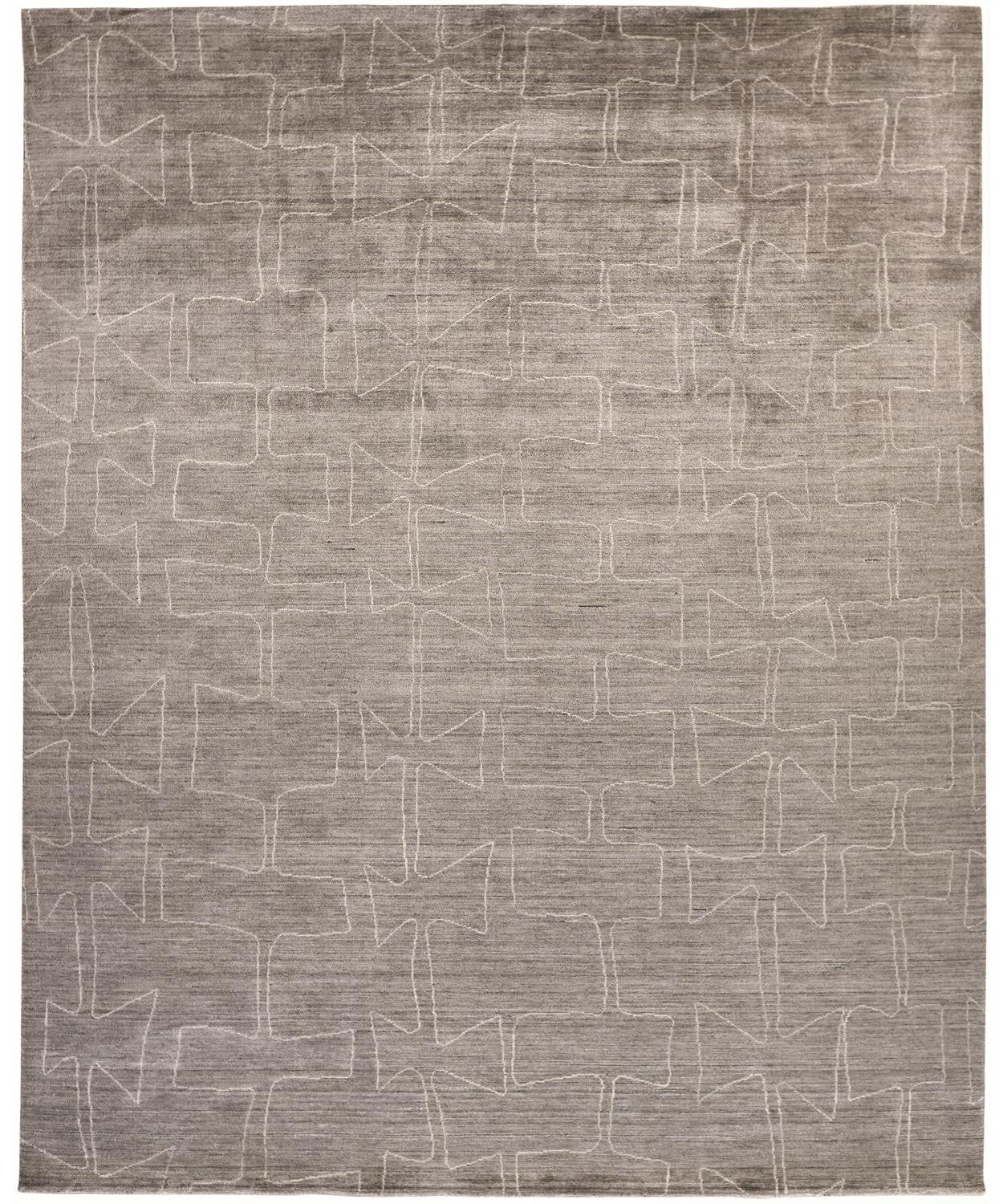 5' X 8' Gray Taupe And Ivory Abstract Hand Woven Area Rug