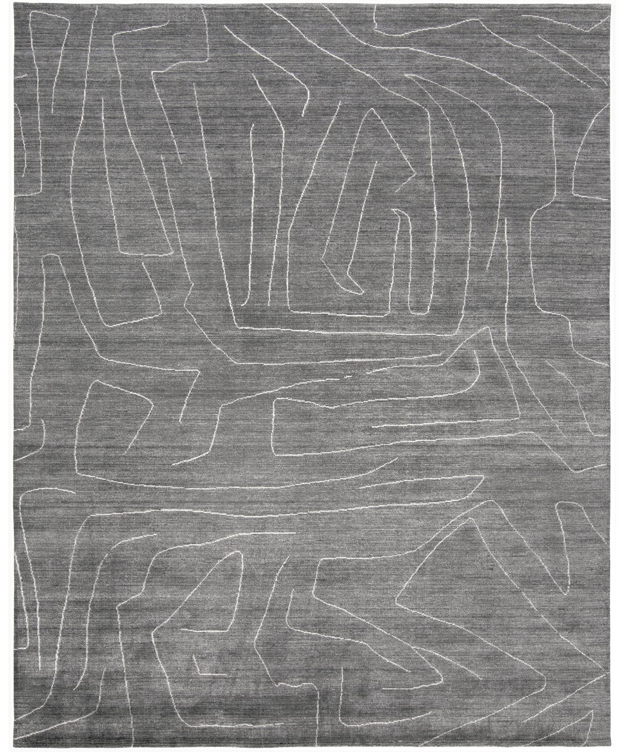 4' X 6' Gray And Ivory Abstract Hand Woven Area Rug