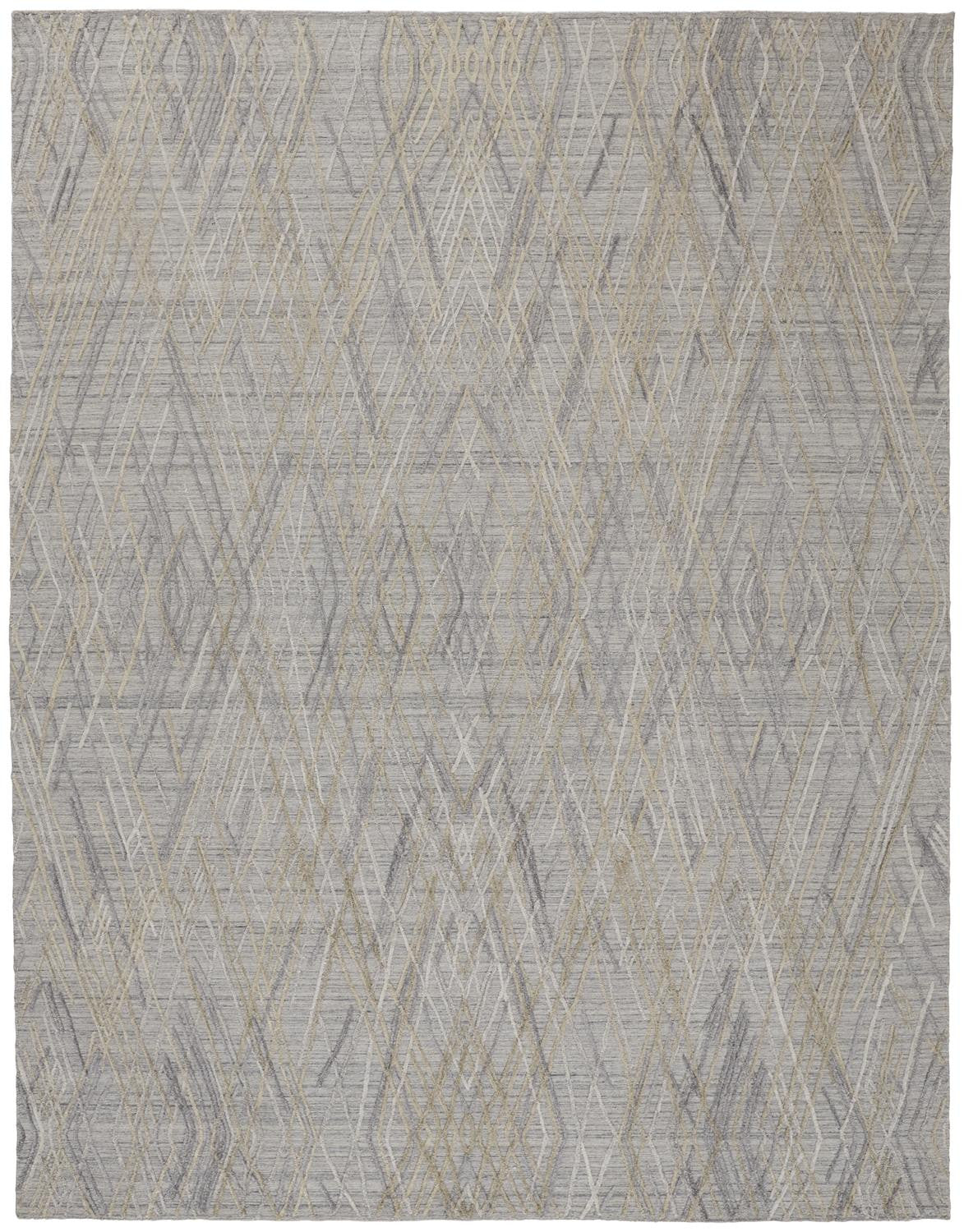 4' X 6' Gray And Blue Abstract Hand Woven Area Rug