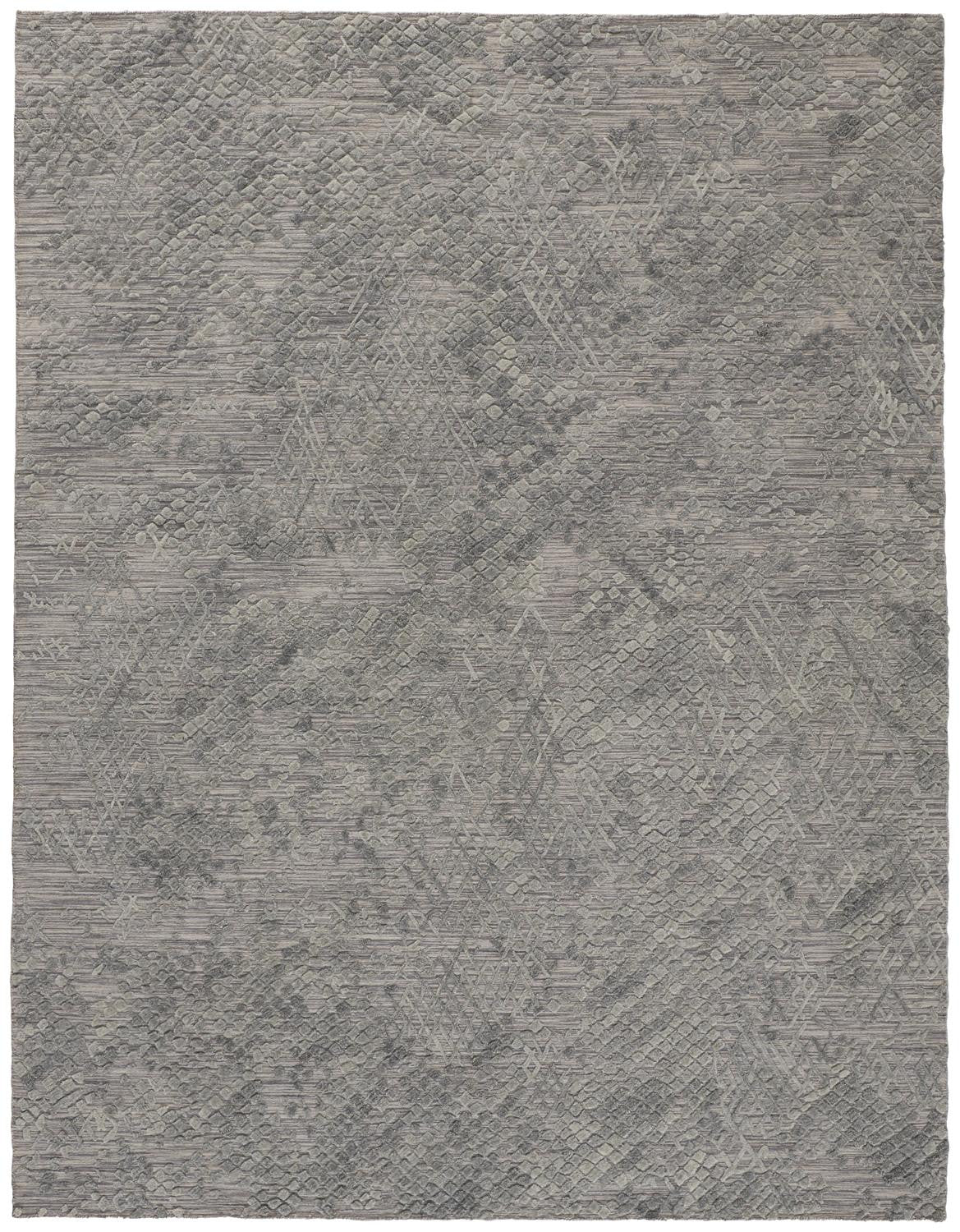 4' X 6' Gray Abstract Hand Woven Area Rug