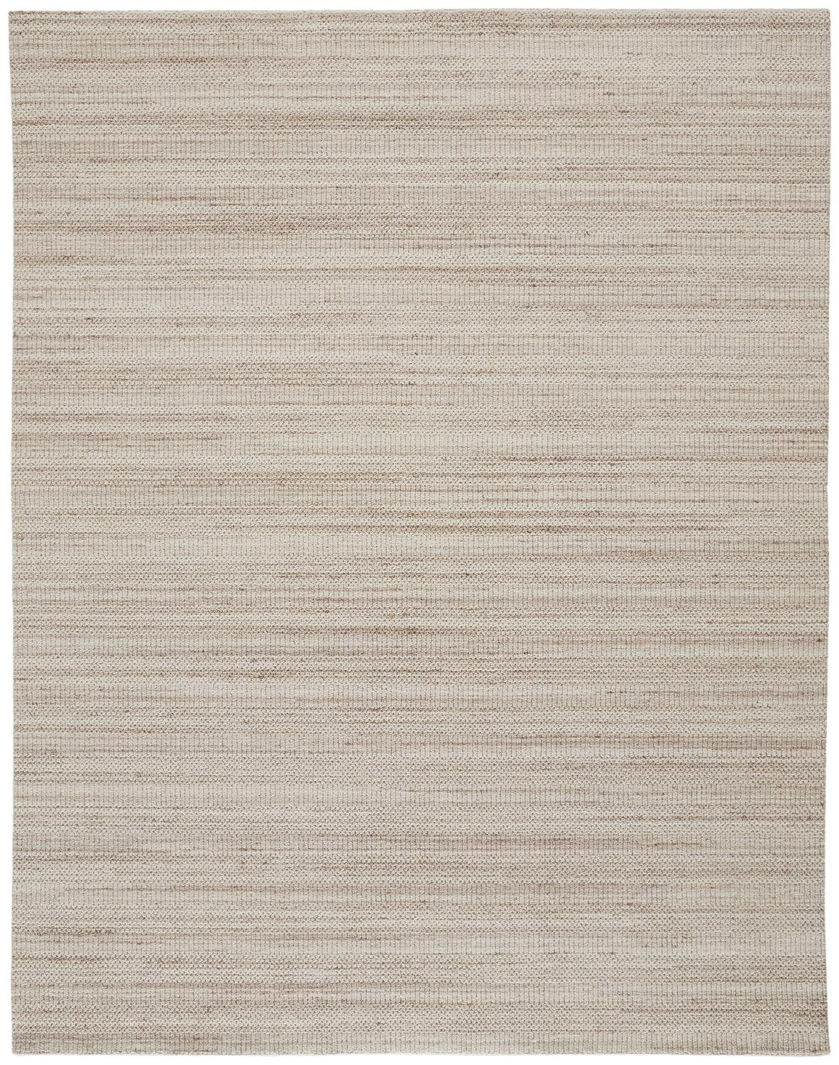 5' X 8' Brown And Taupe Wool Hand Woven Stain Resistant Area Rug