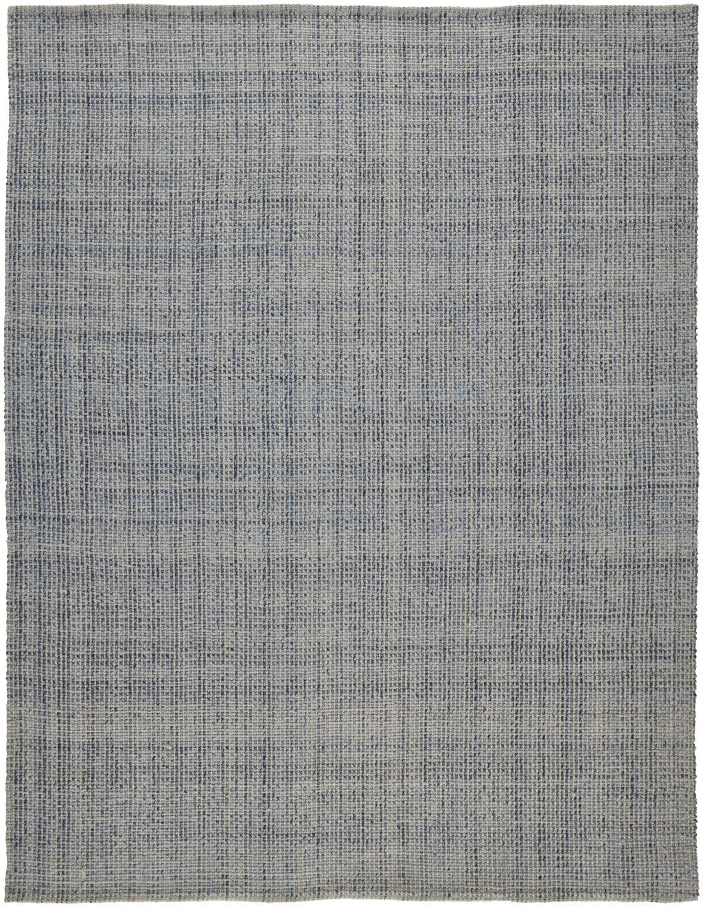 8' X 10' Gray Ivory And Blue Hand Woven Area Rug