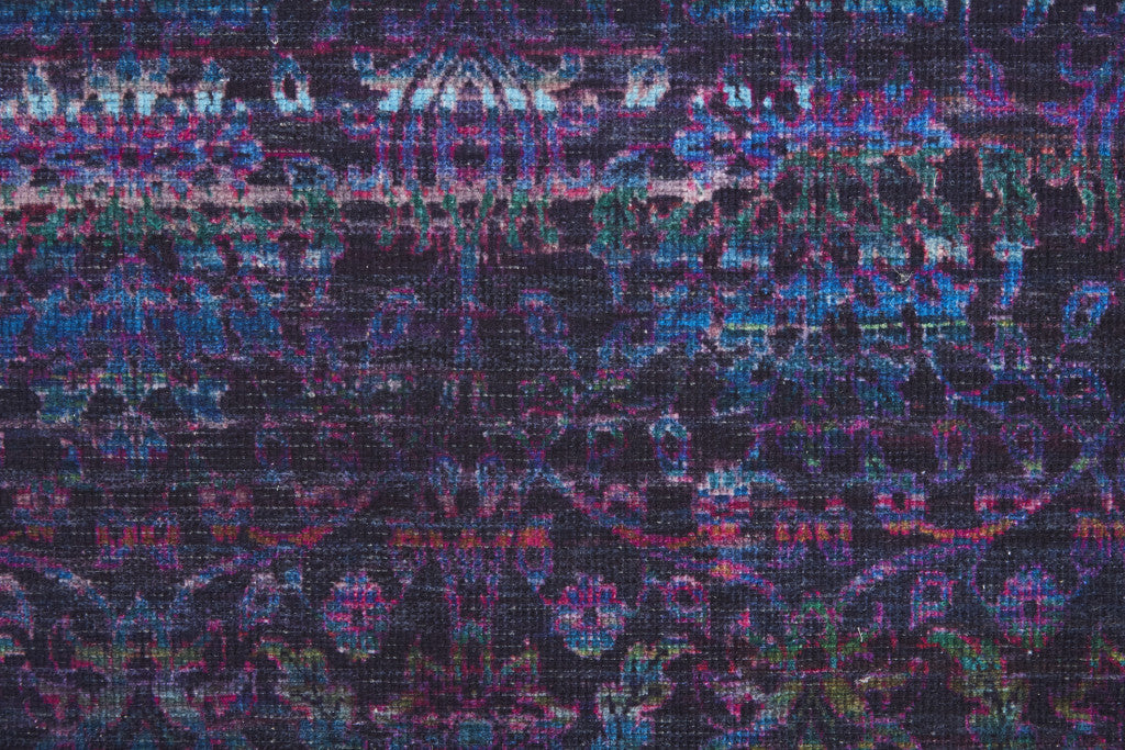 8' X 10' Blue And Purple Striped Power Loom Area Rug