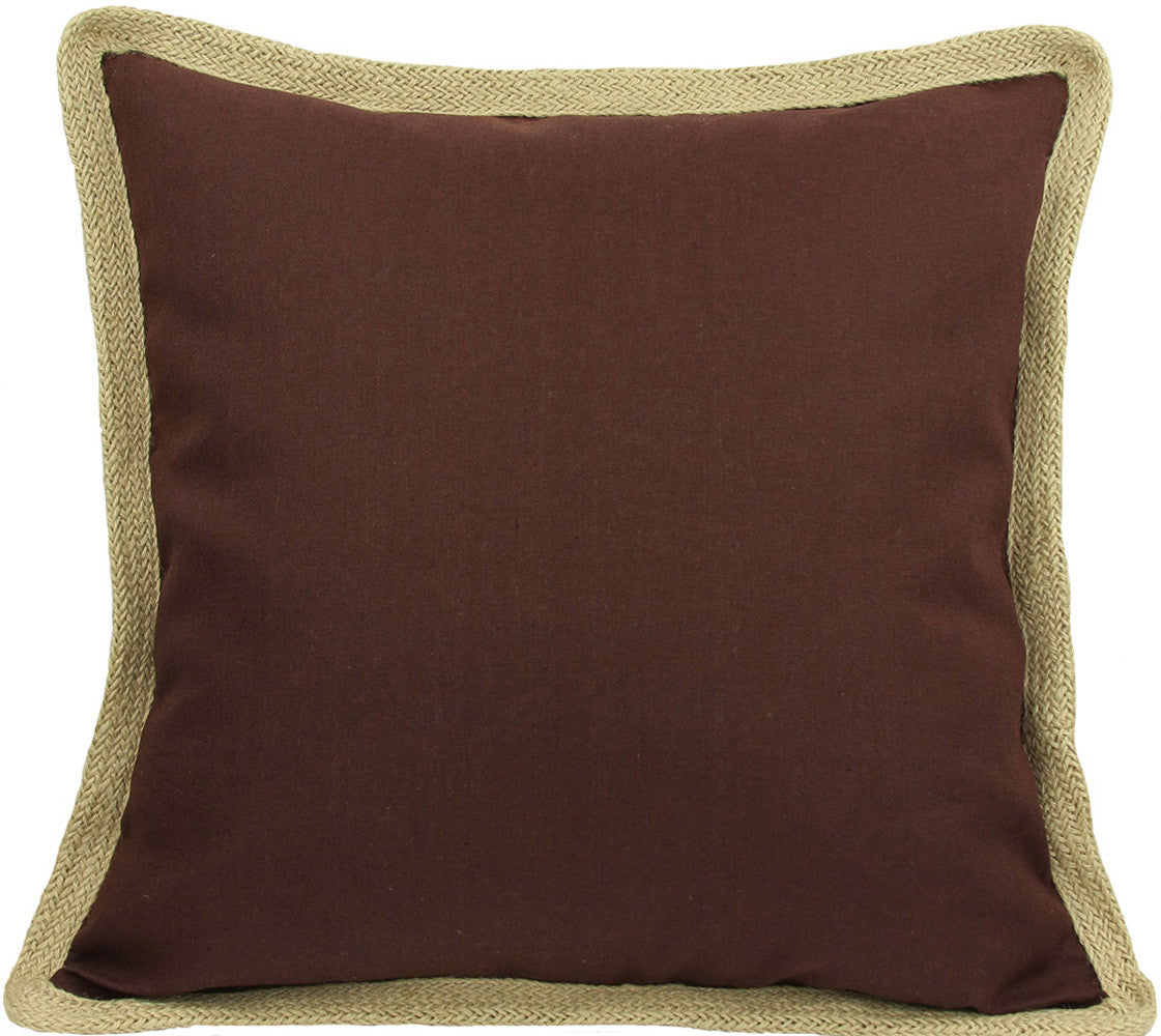 20"x20" Chocolate Linen Blend Zippered Pillow