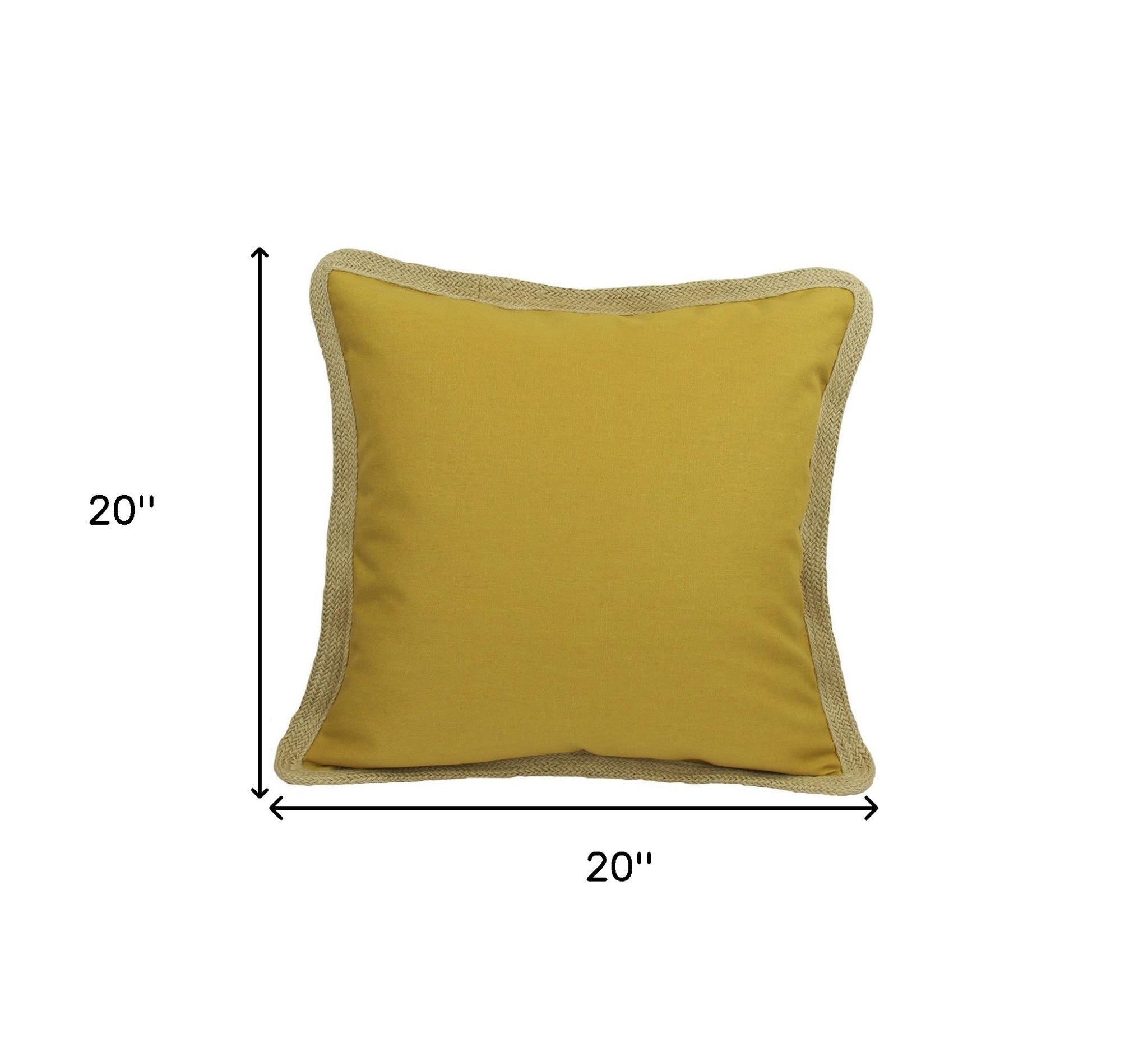 20"x20" Gold Linen Blend Zippered Pillow