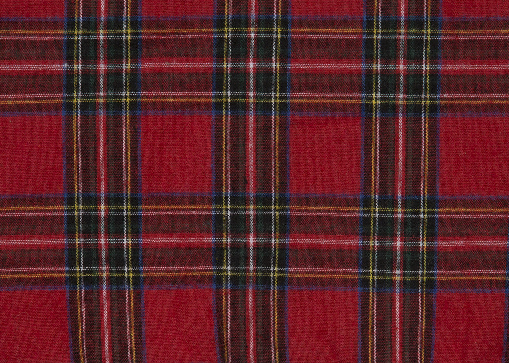 13.5"x13.5" Red and Black Christmas Polyester Plaid Pillow