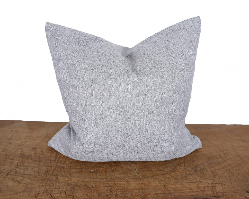 22" X 22" Gray Polyester Zippered Pillow