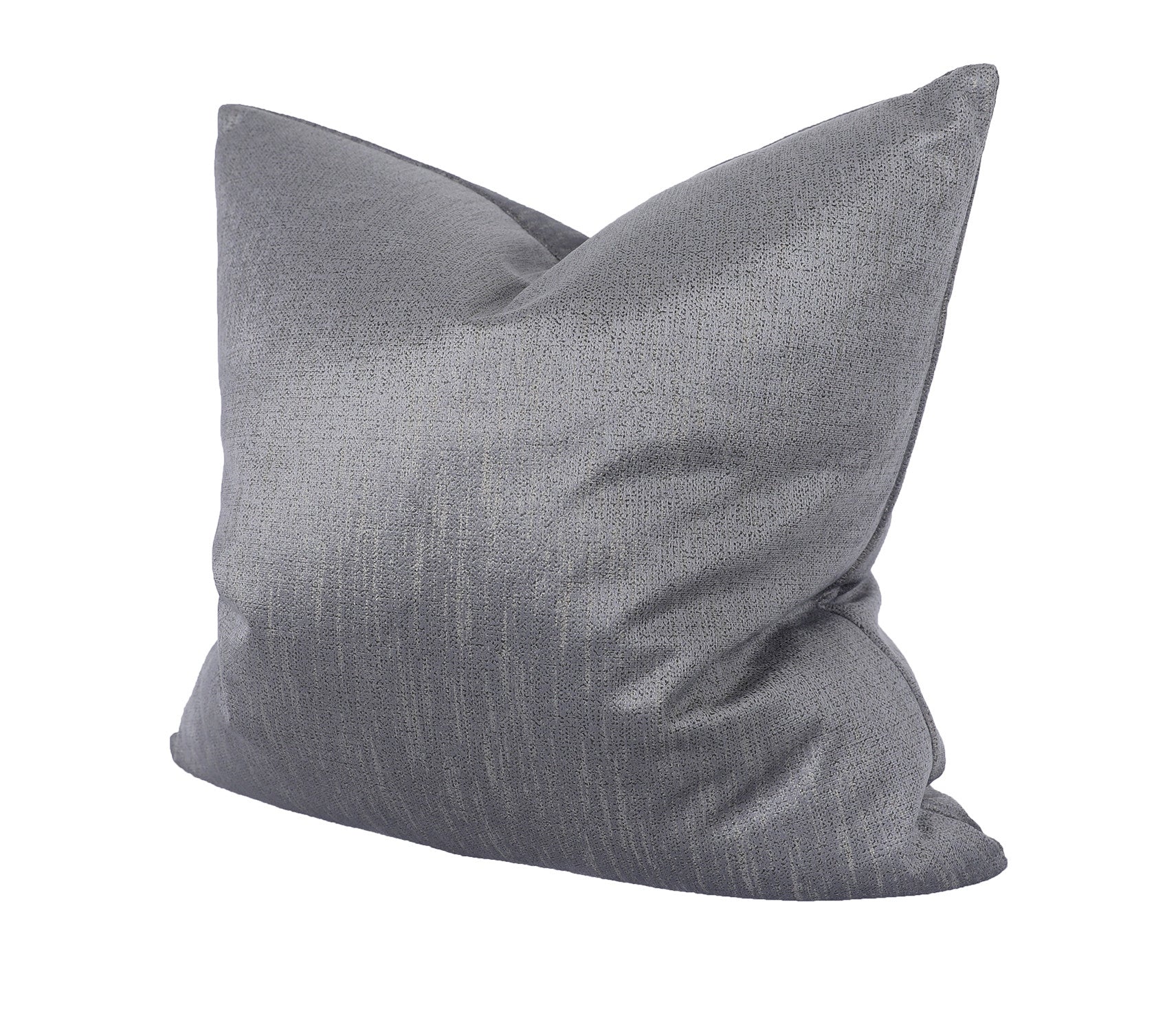 22" X 22" Gray Polyester Zippered Pillow