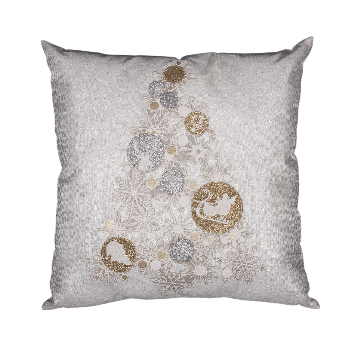 18" X 18" Silver Christmas Trees Polyester Zippered Pillow