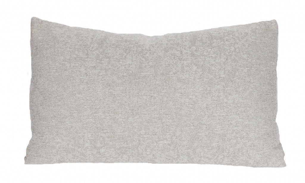 13" X 21" Gray Polyester Zippered Pillow