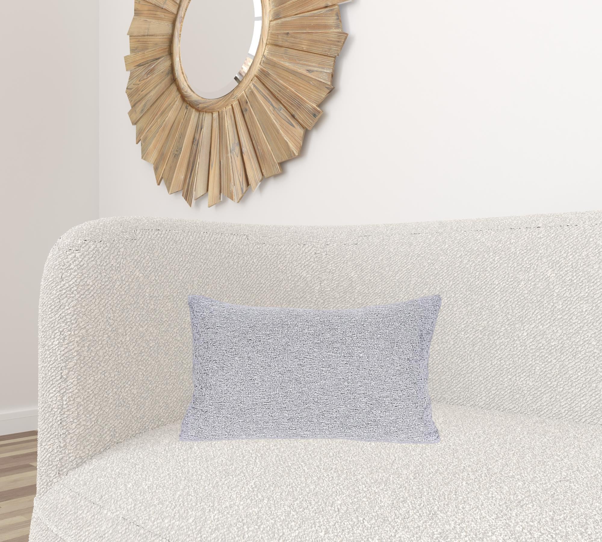 13" X 21" Gray Polyester Zippered Pillow