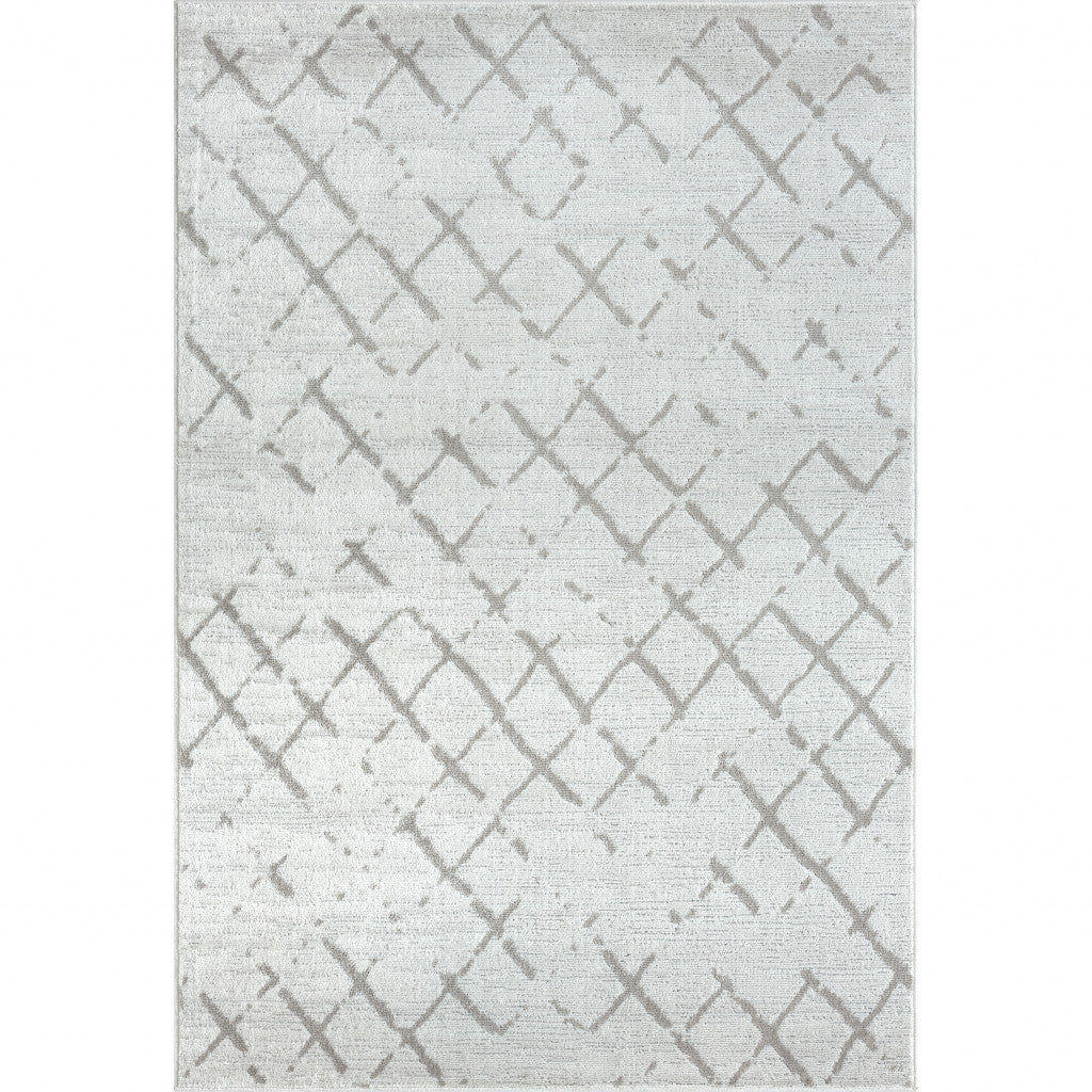 5' X 7' Cream Geometric Area Rug