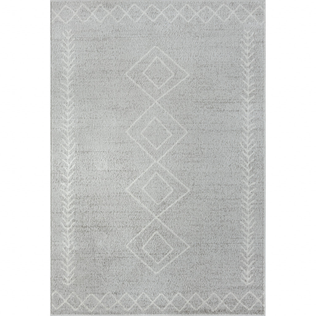 5' X 7' Cream Diamond Area Rug