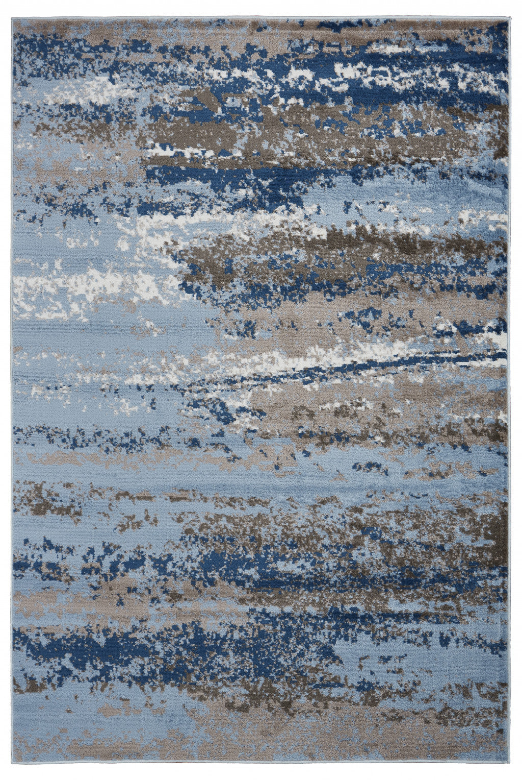 5' X 7' Blue Abstract Area Rug