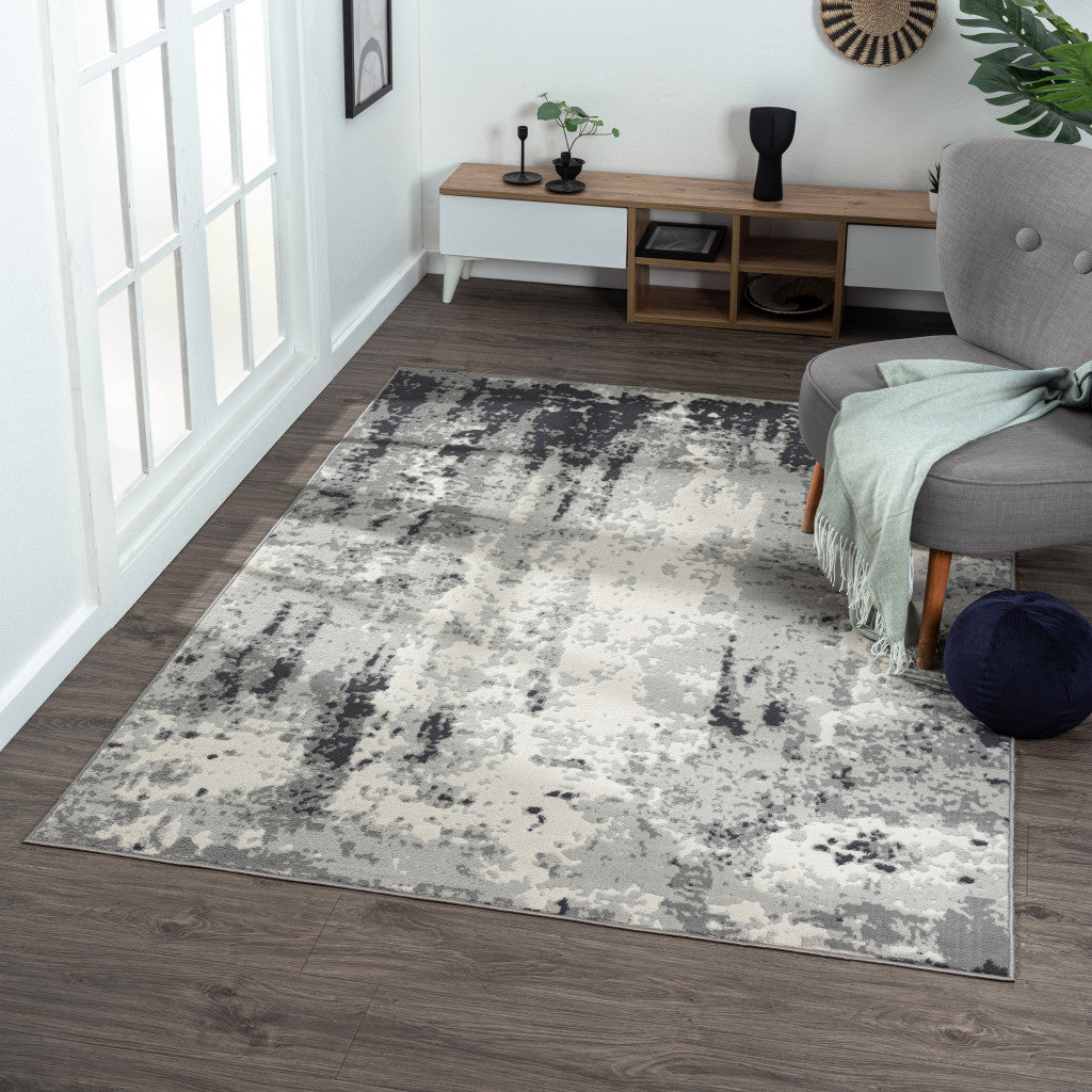 5' X 7' Gray Abstract Area Rug