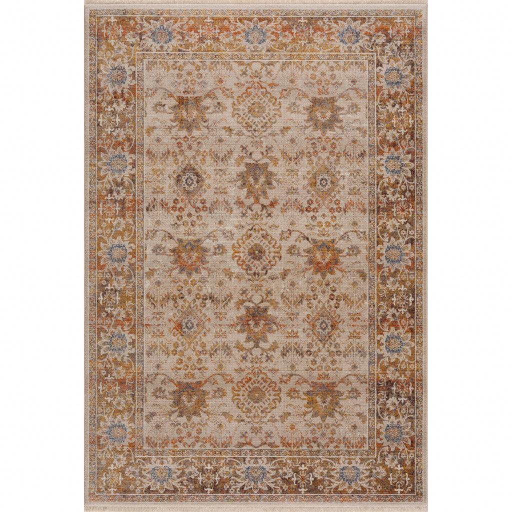 2' X 6' Ivory Oriental Runner Rug