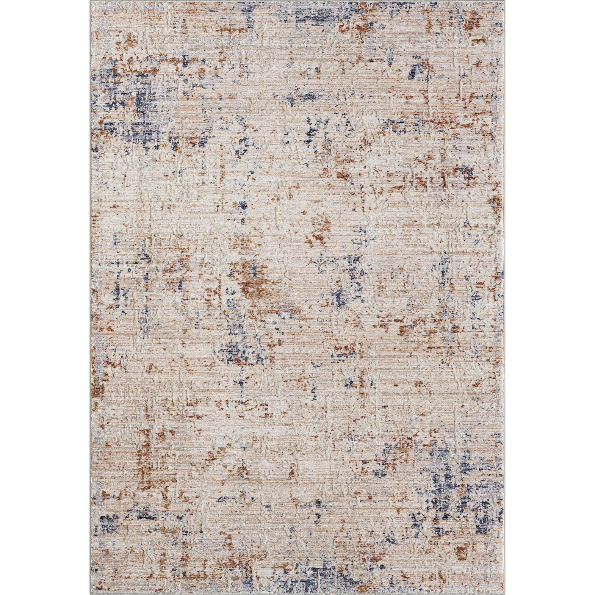 9' X 12' Ivory And Blue Abstract Area Rug