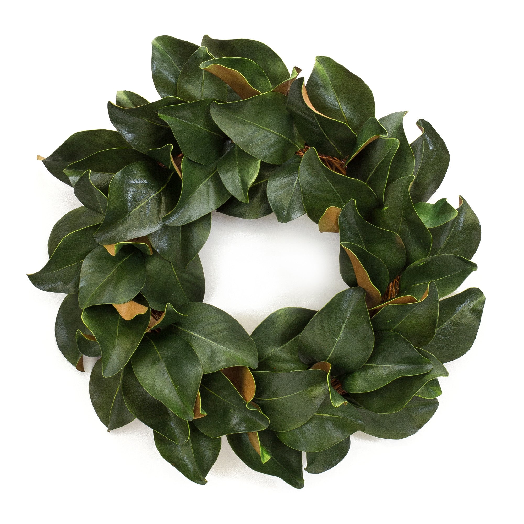 24" Green and Brown Artificial Magnolia Wreath