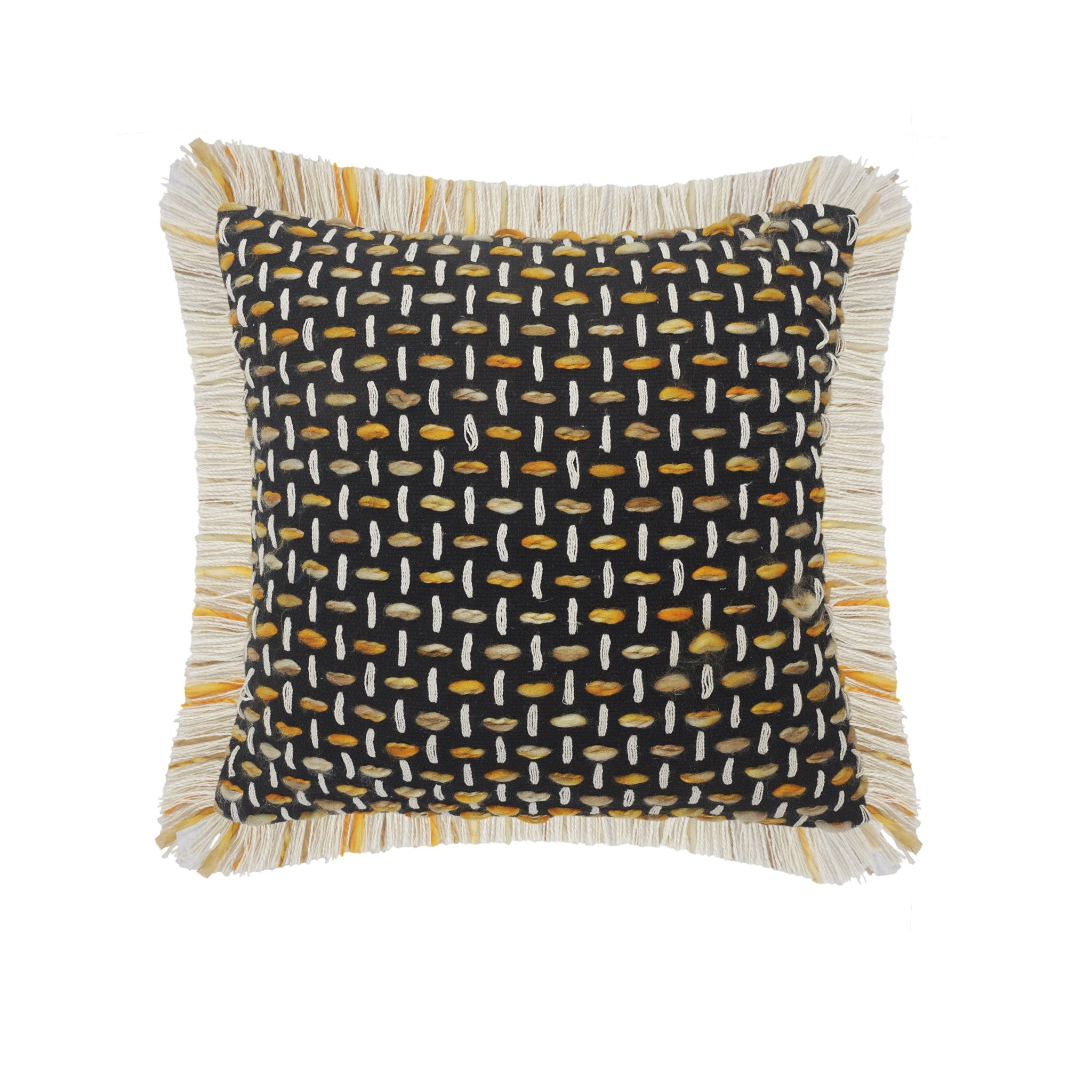 20" X 20" Black Gold And White Polyester And Cotton Blend Geometric Zippered Pillow