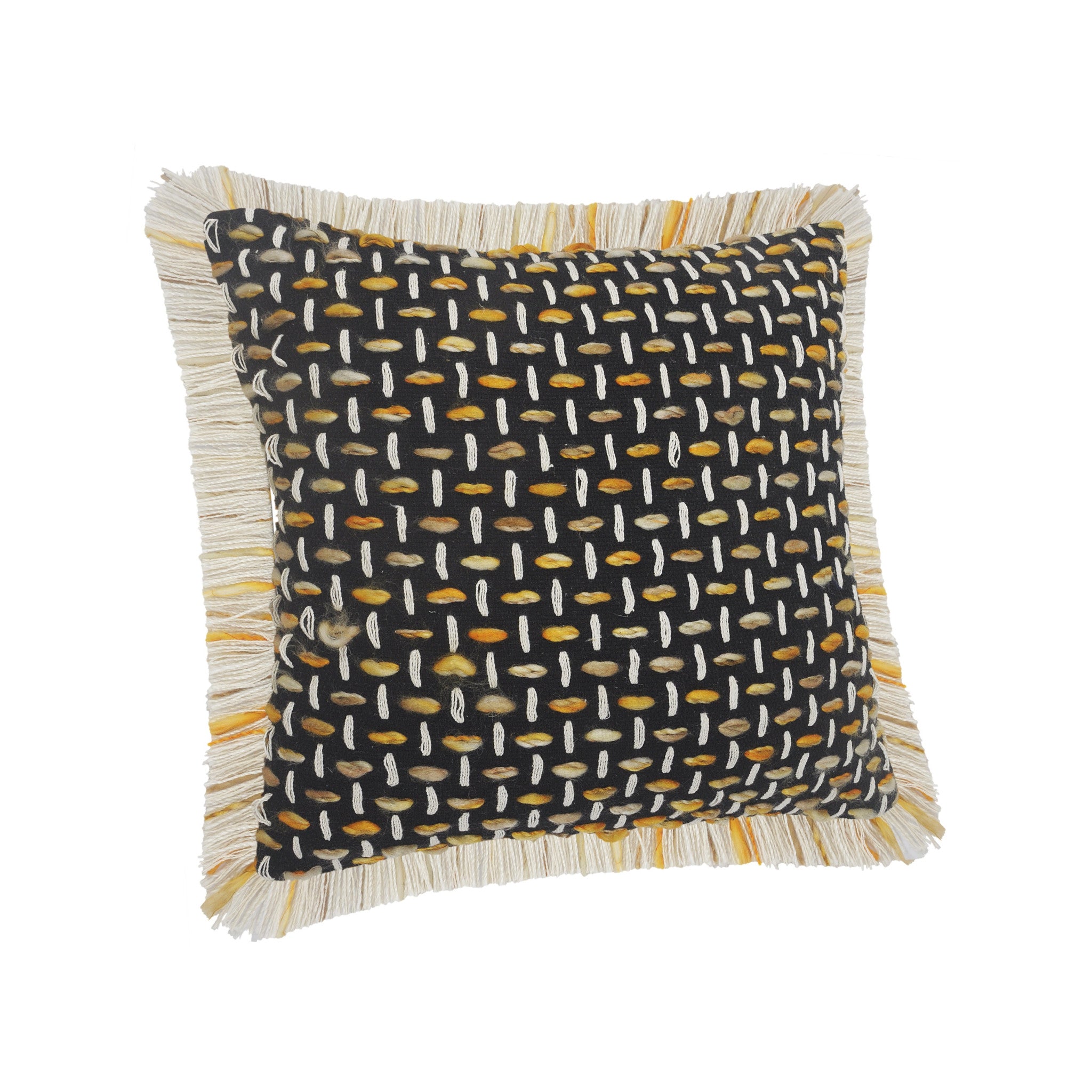 20" X 20" Black Gold And White Polyester And Cotton Blend Geometric Zippered Pillow