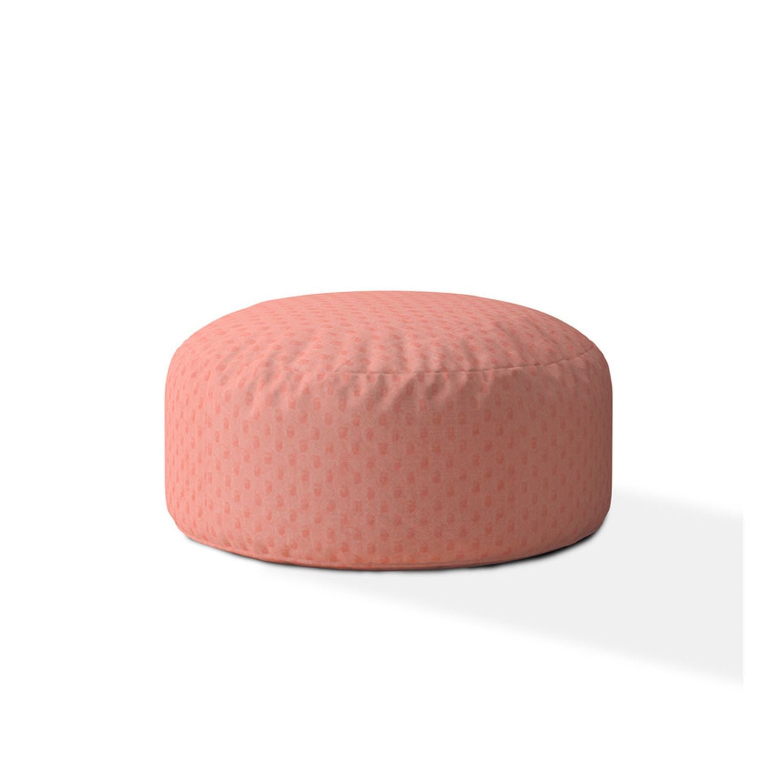 24" Pink Polyester Round Pouf Ottoman