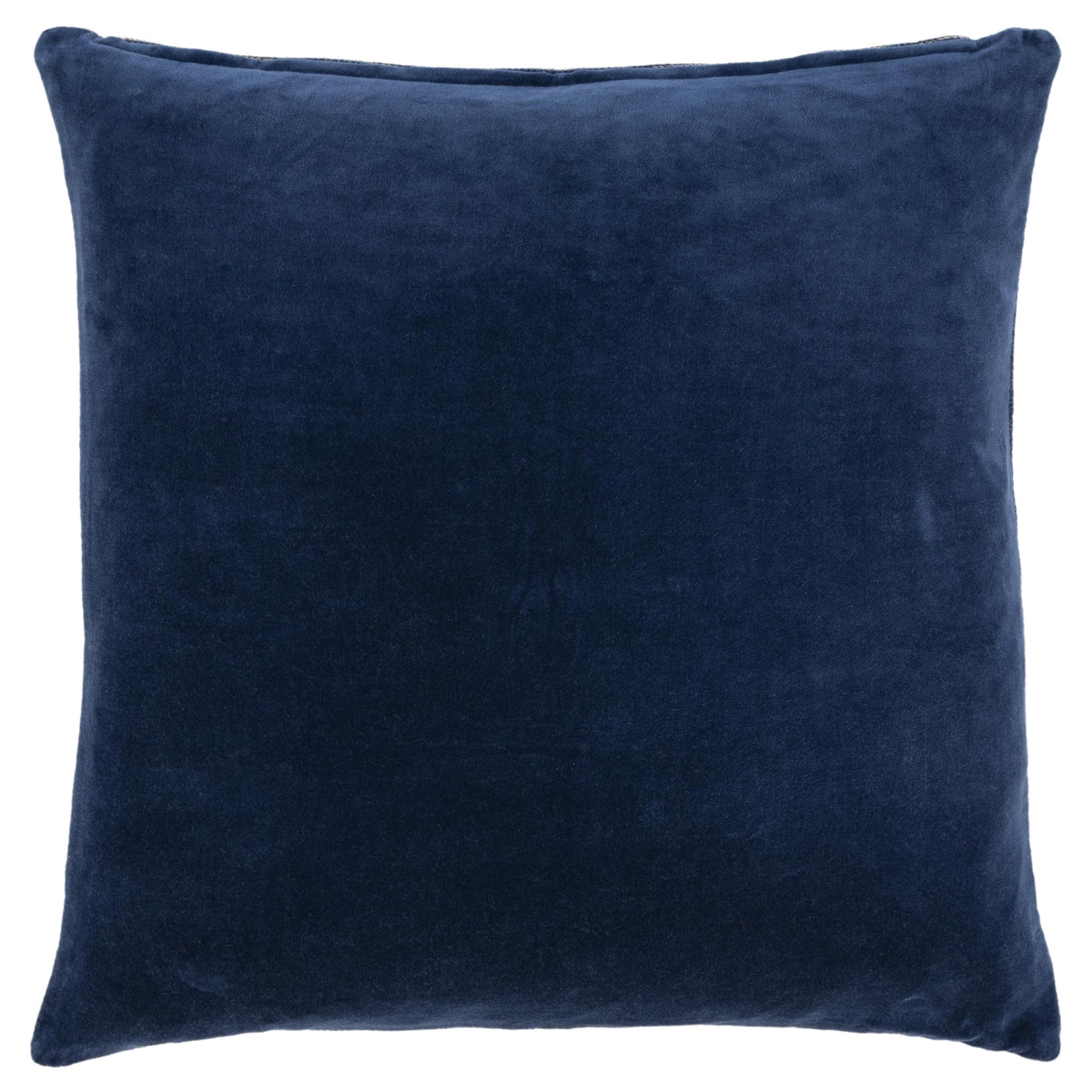 22" Blue Cotton Blend Pillow