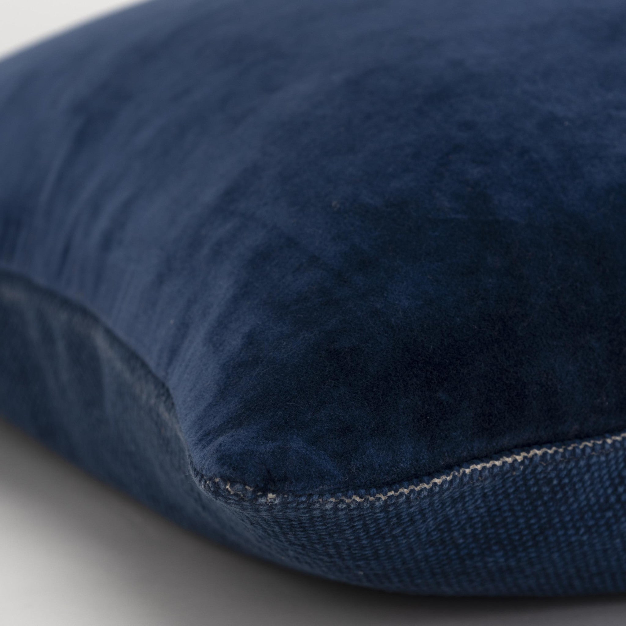 22" Blue Cotton Blend Pillow