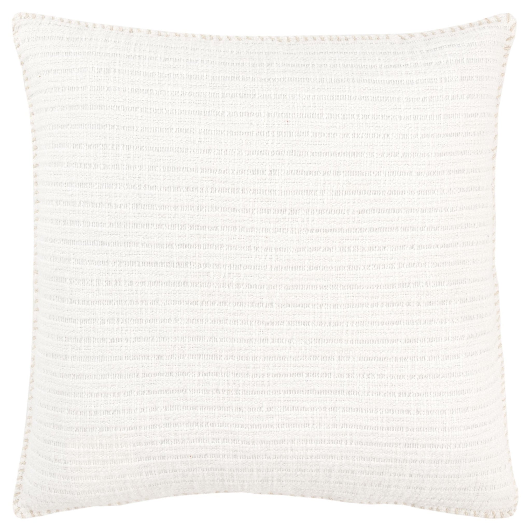 22" White Cotton Pillow