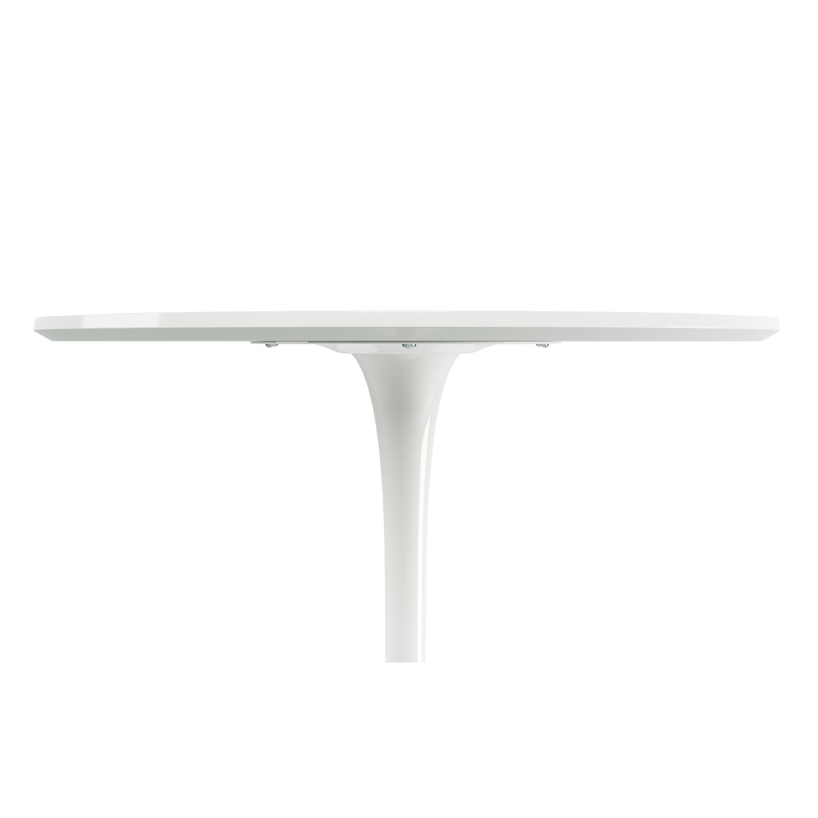 36" White Metal Dining Table