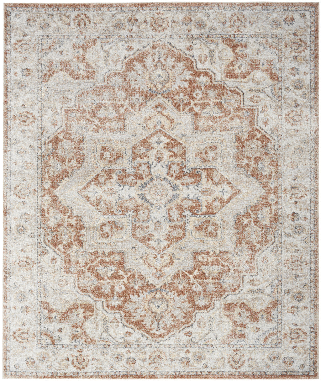 9' X 12' Gold Oriental Power Loom Area Rug