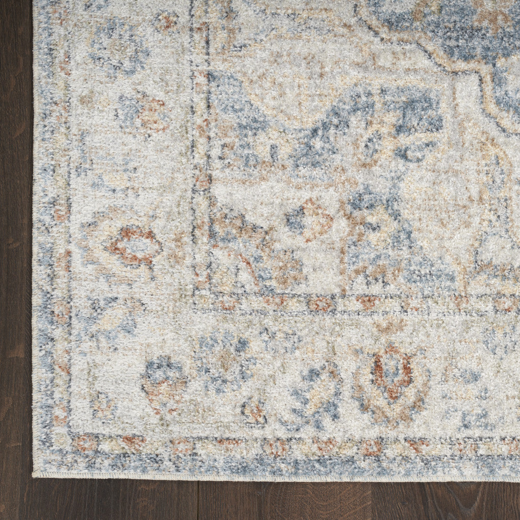 9' x 12' Gray Oriental Power Loom Area Rug