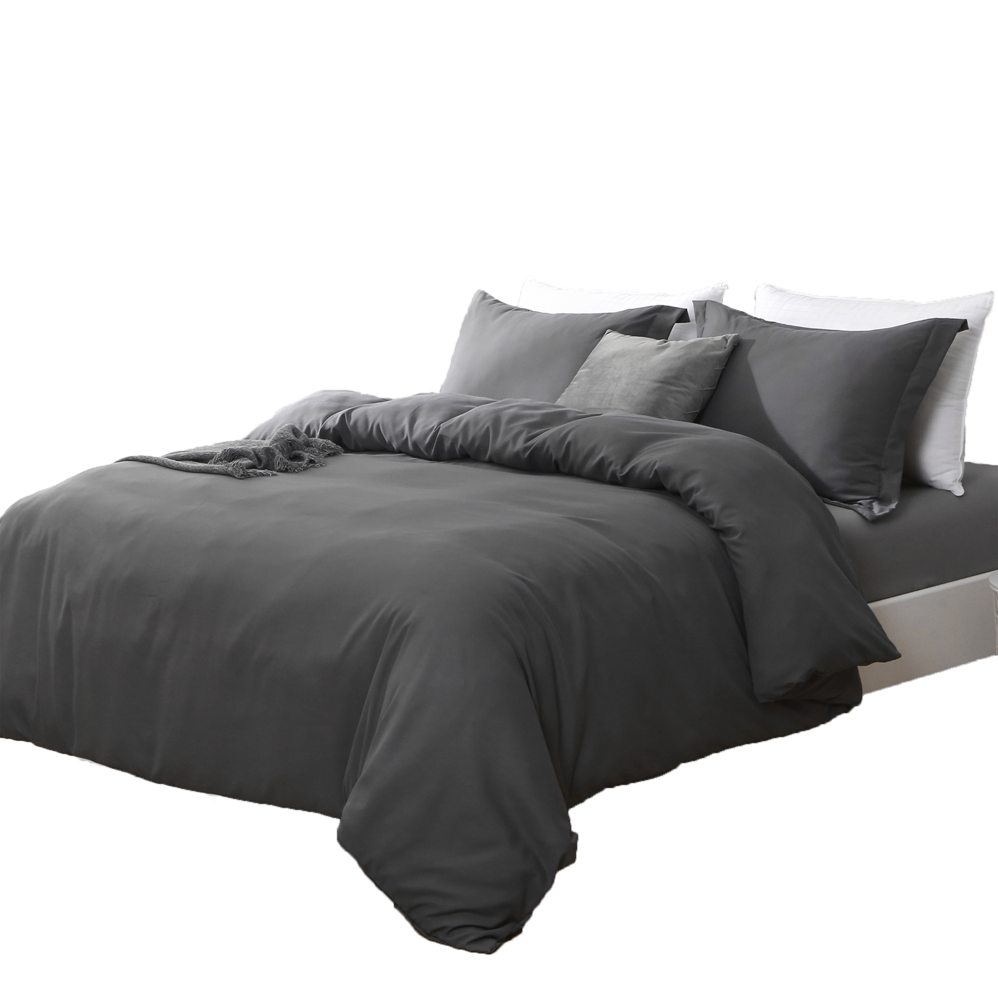 Dark Slate Gray Queen Microfiber 1400 Thread Count Washable Duvet Cover Set