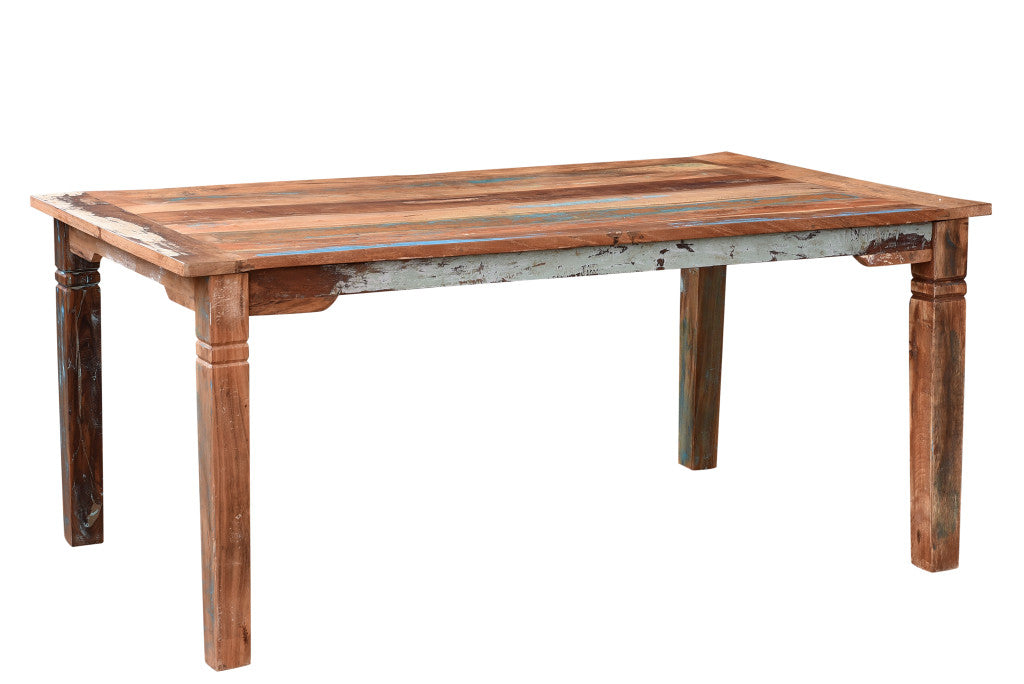 72" Brown Solid Wood Dining Table