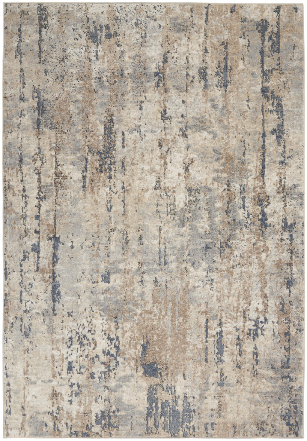 6' x 9' Beige Abstract Power Loom Area Rug