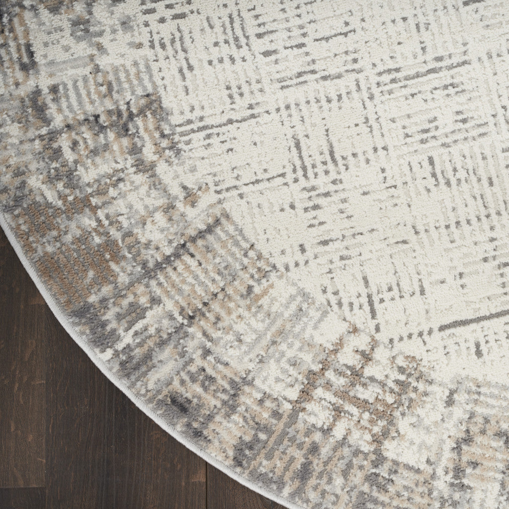 Gray Abstract Power Loom Area Rug