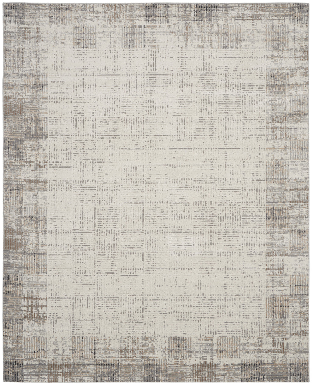 10' x 14' Gray Abstract Power Loom Area Rug