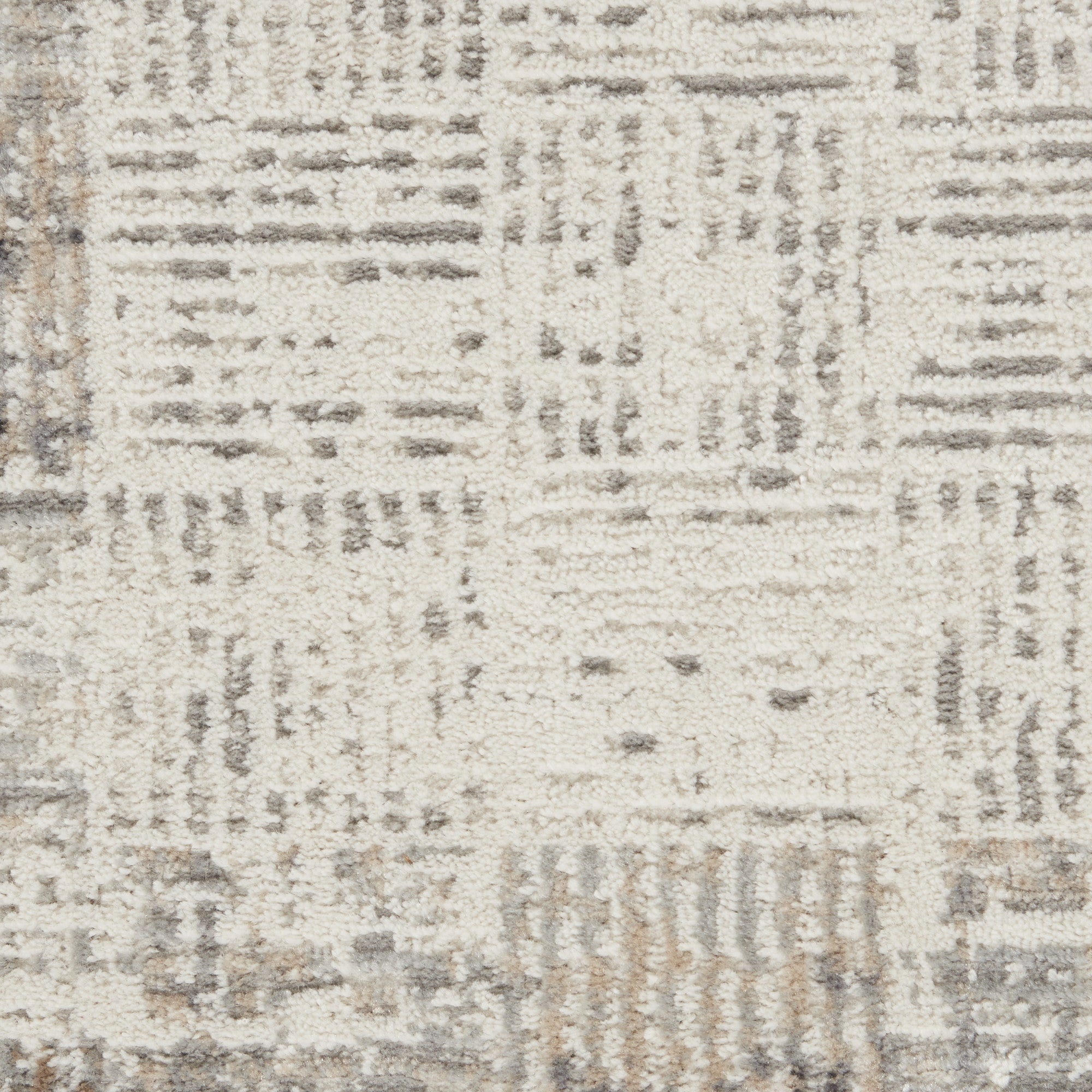 Gray Abstract Power Loom Runner Rug