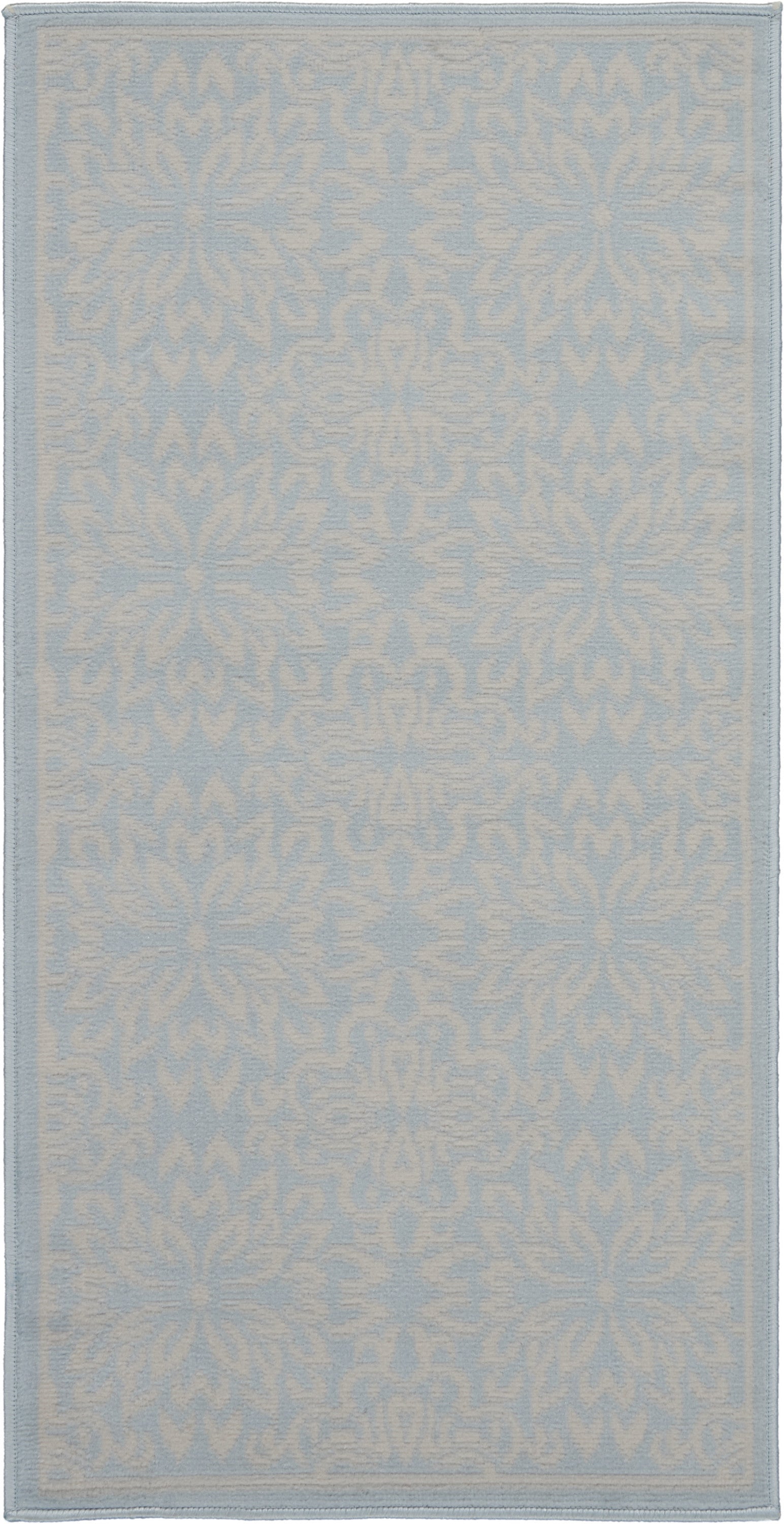 2' X 4' Light Blue Floral Power Loom Area Rug