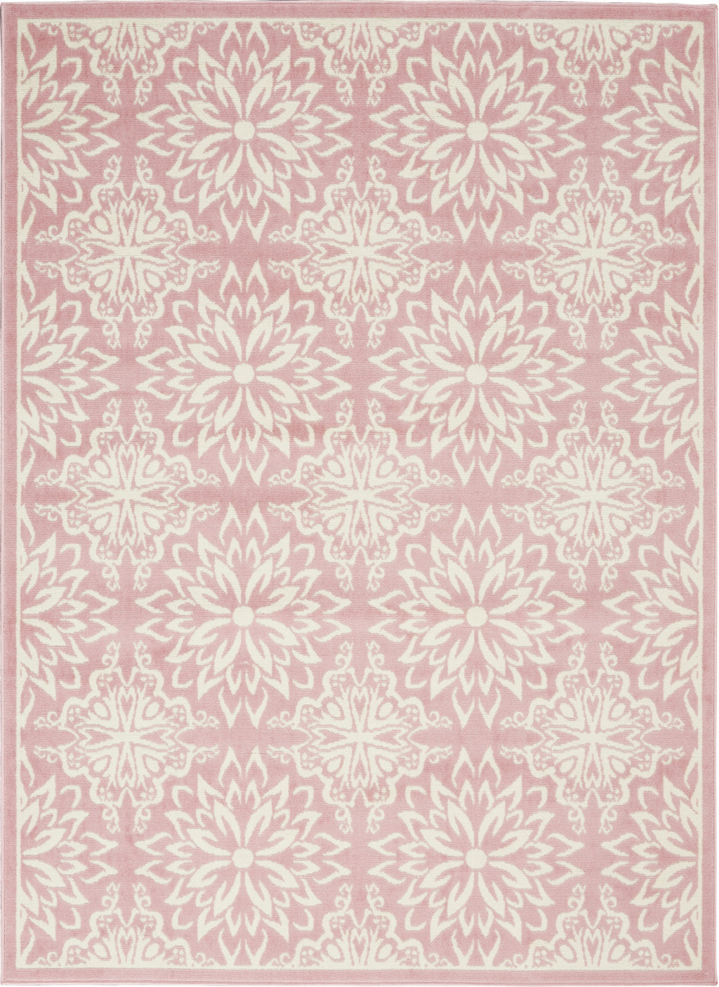 4' X 6' Pink Floral Power Loom Area Rug