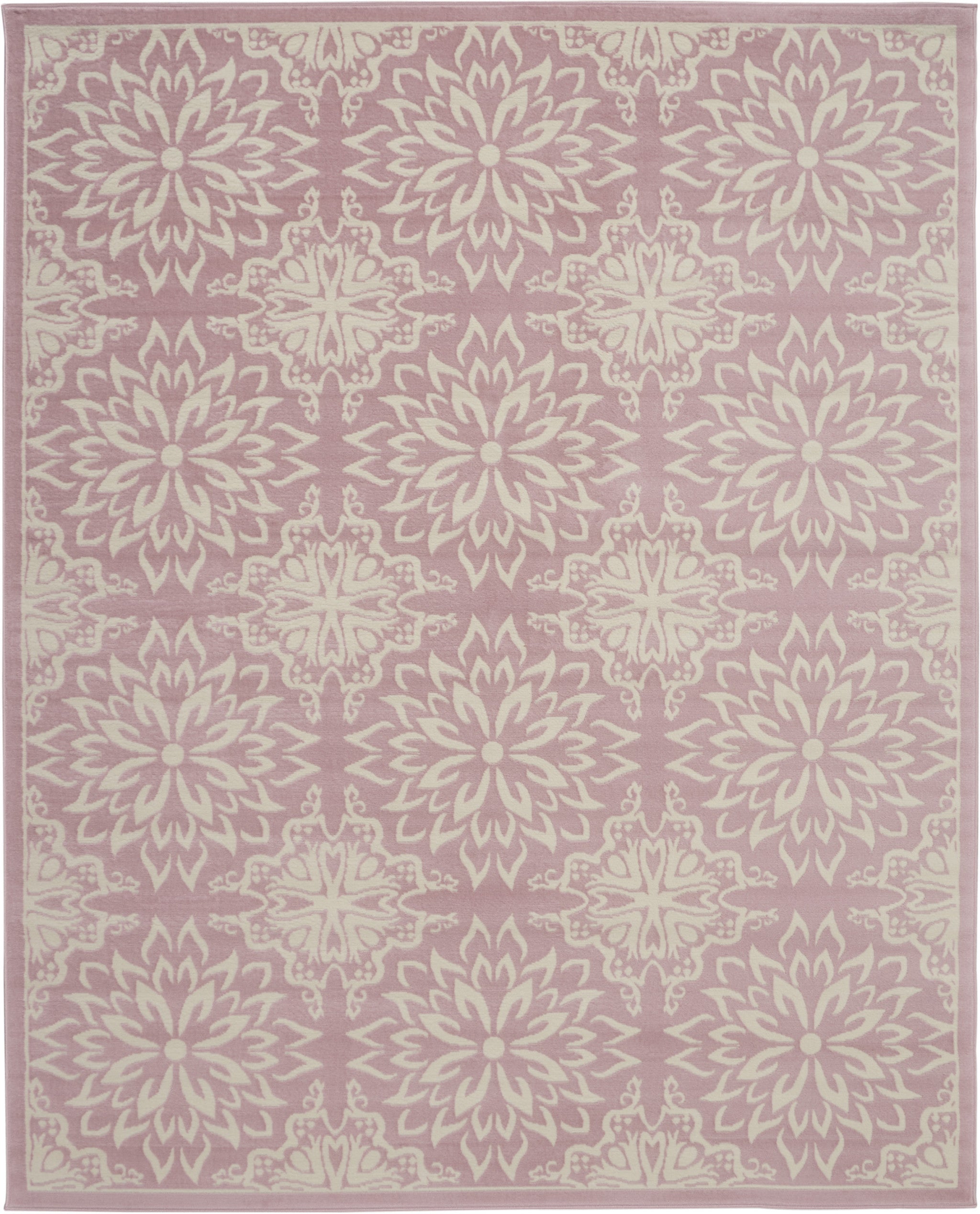 8' X 10' Pink Floral Power Loom Area Rug