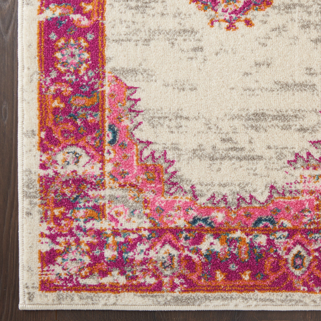 9' x 12' Pink Floral Power Loom Area Rug