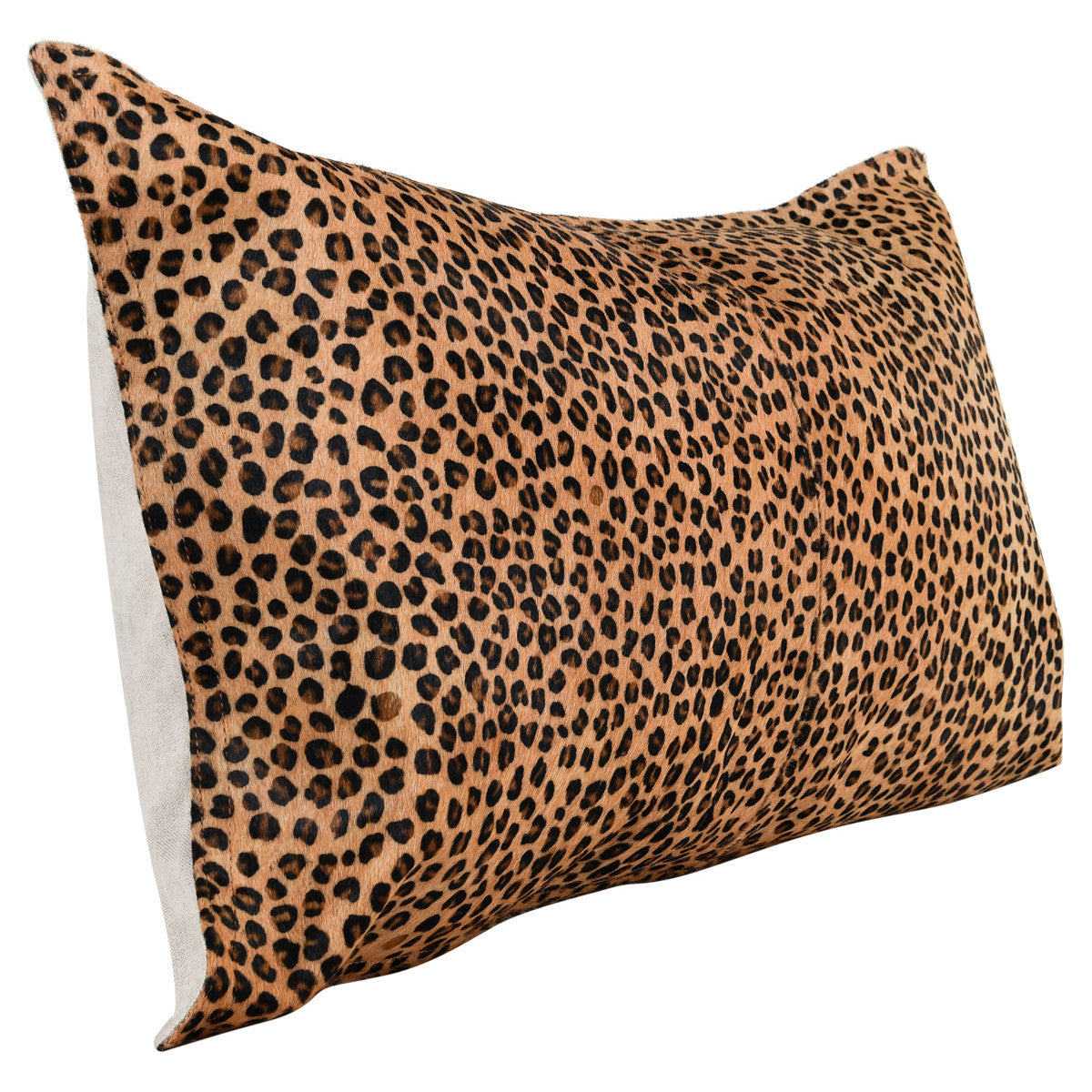 14" X 26" Camel Cowhide Down Blend Throw Pillow