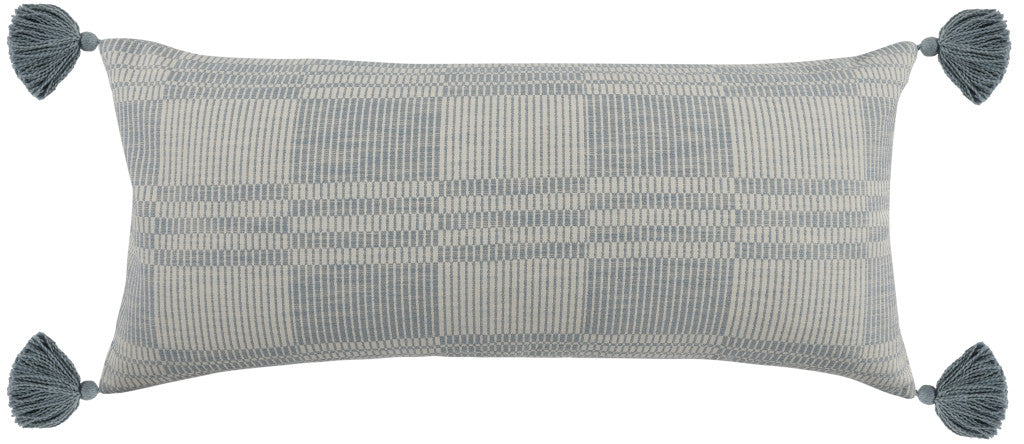 Blue Plaid Cotton Down Blend Throw Pillow