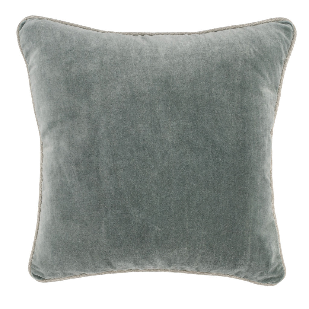 18" Green Cotton Down Blend Throw Pillow