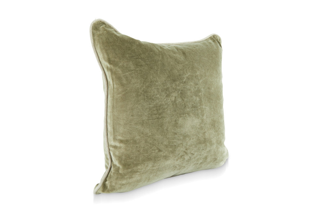 18" Green Cotton Down Blend Throw Pillow