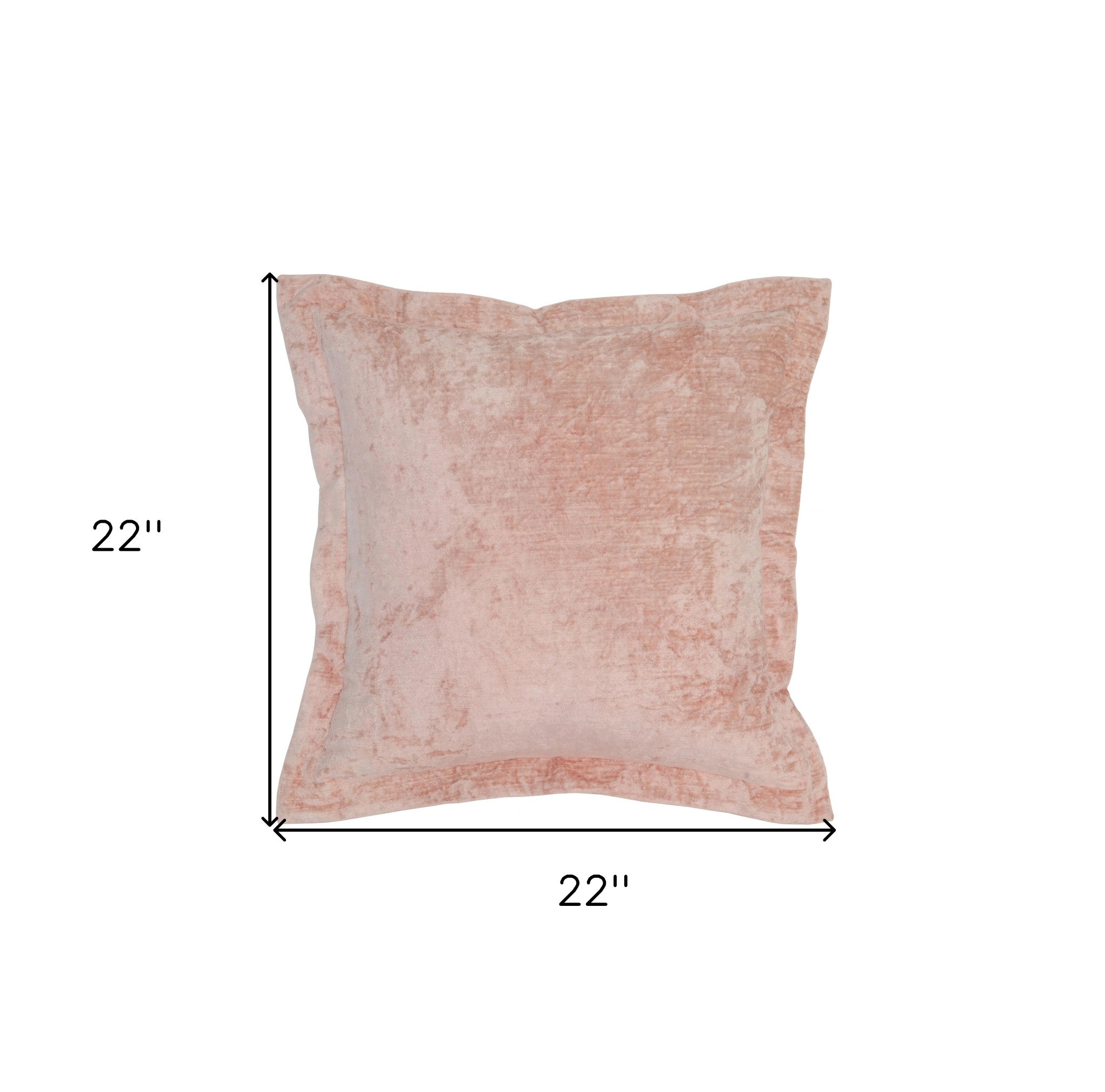 22" Pink Velvet Down Blend Throw Pillow