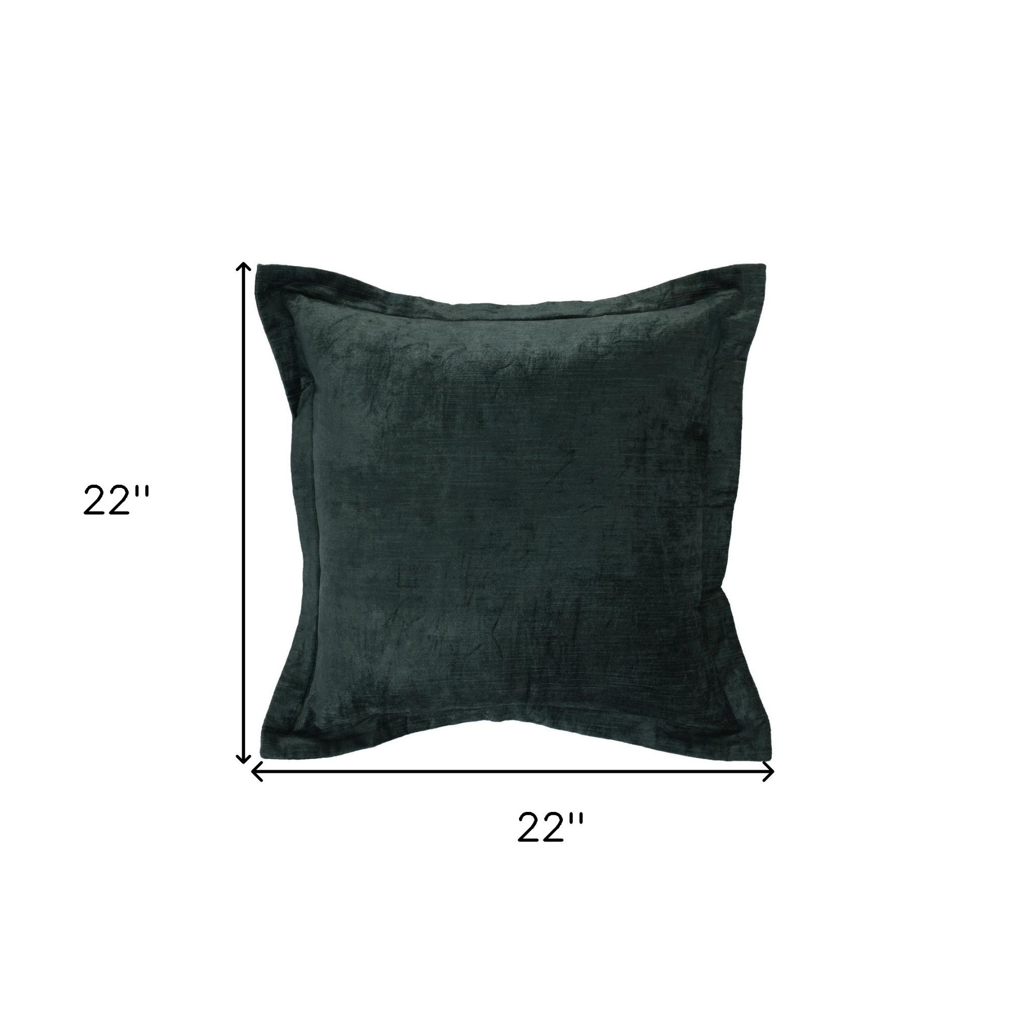 22" Green Velvet Down Blend Throw Pillow